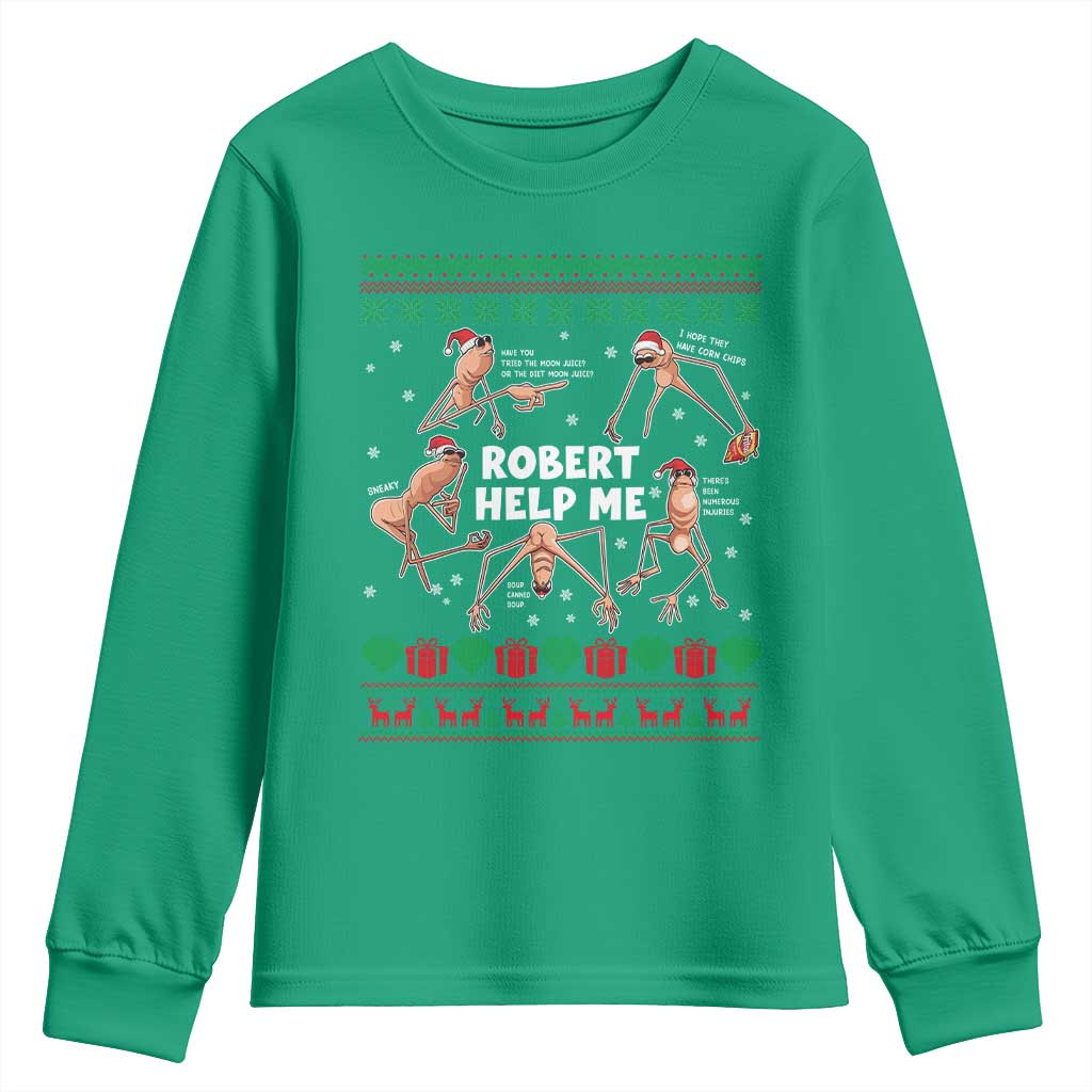 Marcus The Worm Robert Meme Christmas Youth Sweatshirt - Wonder Print Shop