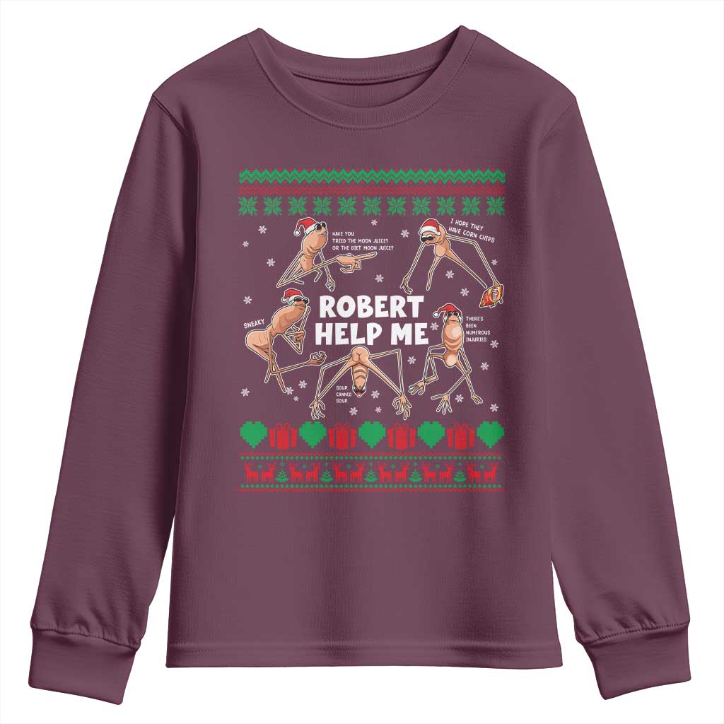 Marcus The Worm Robert Meme Christmas Youth Sweatshirt - Wonder Print Shop