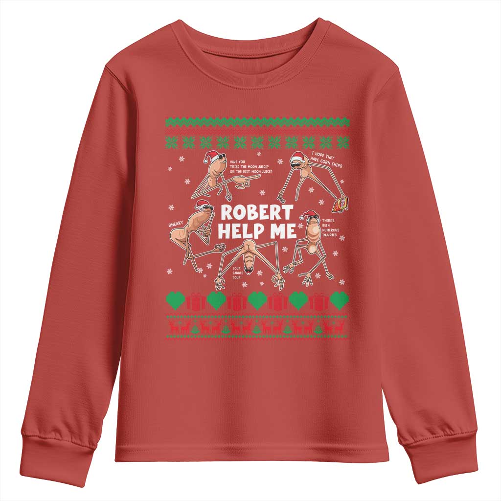 Marcus The Worm Robert Meme Christmas Youth Sweatshirt - Wonder Print Shop