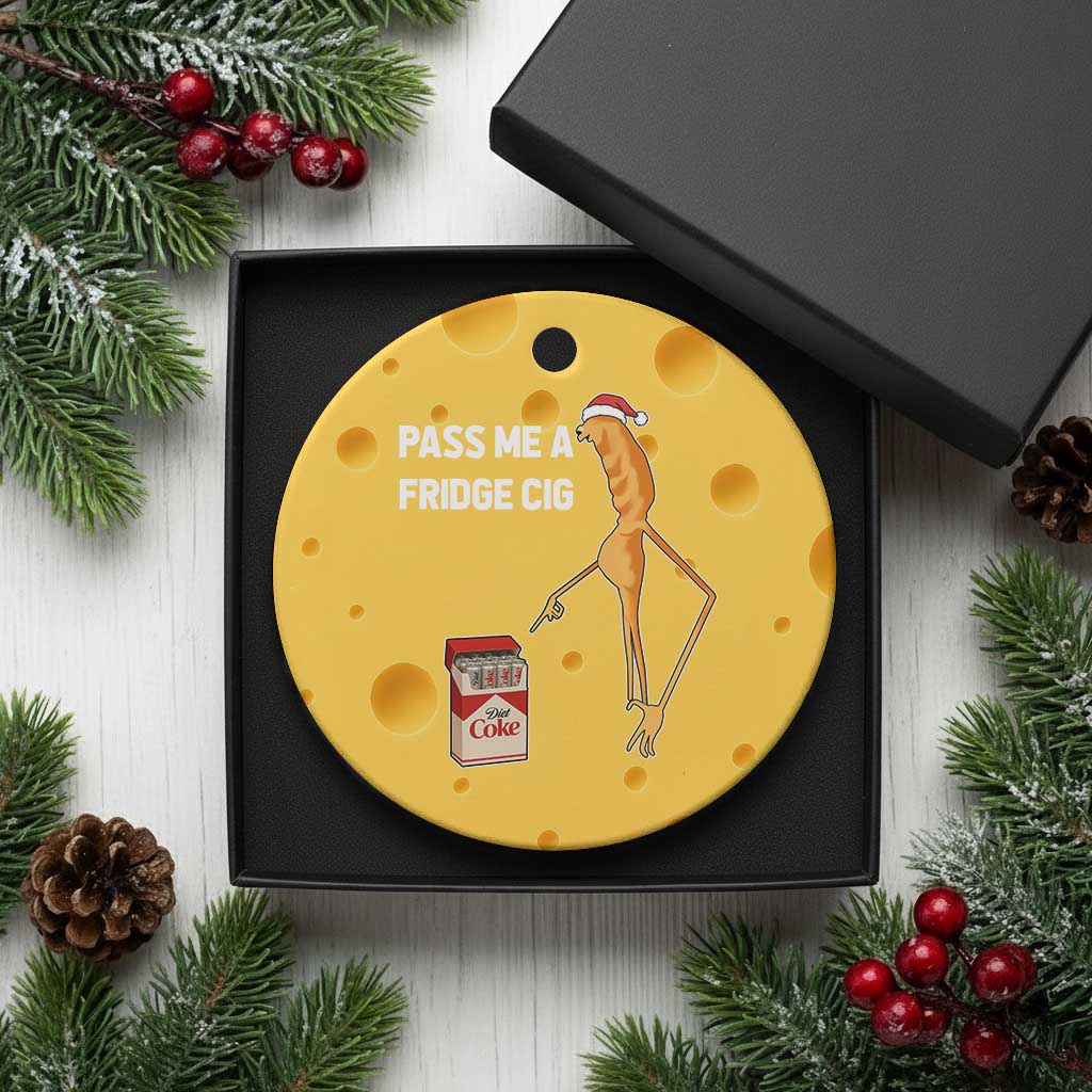 Marcus The Worm Robert Meme Christmas Ceramic Ornament Pass Me A Fridge Cig - Wonder Print Shop