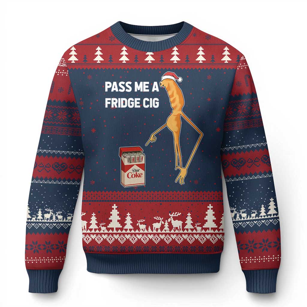 Marcus The Worm Robert Meme Xmas Ugly Christmas Sweater Pass Me A Fridge Cig - Wonder Print Shop