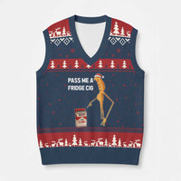 Marcus The Worm Robert Meme Xmas V-Neck Knit Sweater Vest Pass Me A Fridge Cig - Wonder Print Shop
