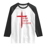 God Forbid A White Boy Get A Lil Motion Raglan Shirt Funny Christian Quote Meme - Wonder Print Shop