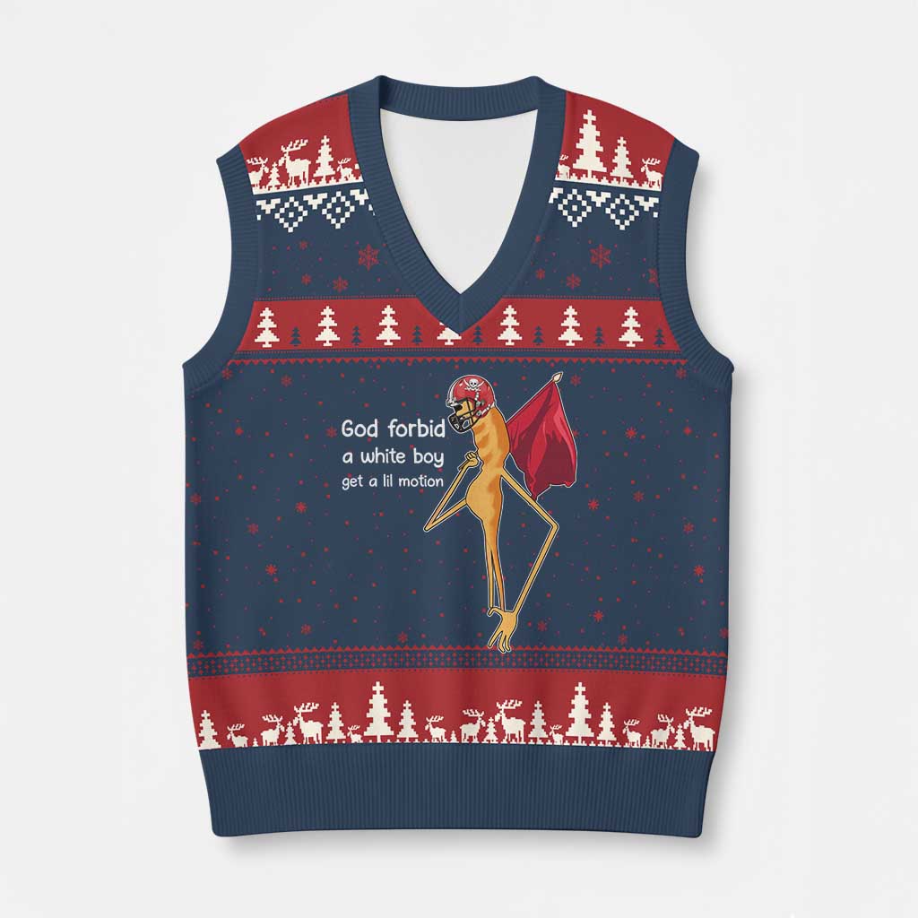 God Forbid A White Boy Get A Lil Motion V-Neck Knit Sweater Vest Marcus The Worm Robert Meme Cosplay - Wonder Print Shop