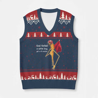 God Forbid A White Boy Get A Lil Motion V-Neck Knit Sweater Vest Marcus The Worm Robert Meme Cosplay - Wonder Print Shop