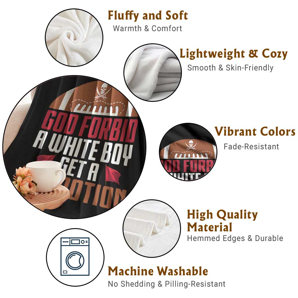 God Forbid A White Boy Get A Lil Motion Throw Blanket Funny Football Quote - Wonder Print Shop