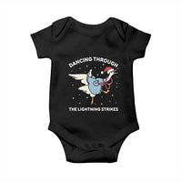 Christmas Goose Nurse Baby Onesie Dancing Through The Lightning Strikes - Wonder Print Shop