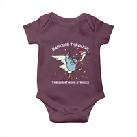 Christmas Goose Nurse Baby Onesie Dancing Through The Lightning Strikes - Wonder Print Shop