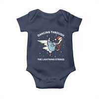 Christmas Goose Nurse Baby Onesie Dancing Through The Lightning Strikes - Wonder Print Shop
