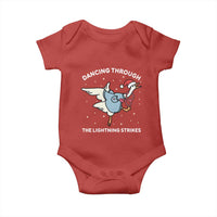 Christmas Goose Nurse Baby Onesie Dancing Through The Lightning Strikes - Wonder Print Shop