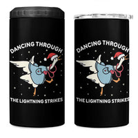 Christmas Goose Nurse 4 in 1 Can Cooler Tumbler Dancing Through The Lightning Strikes - Wonder Print Shop