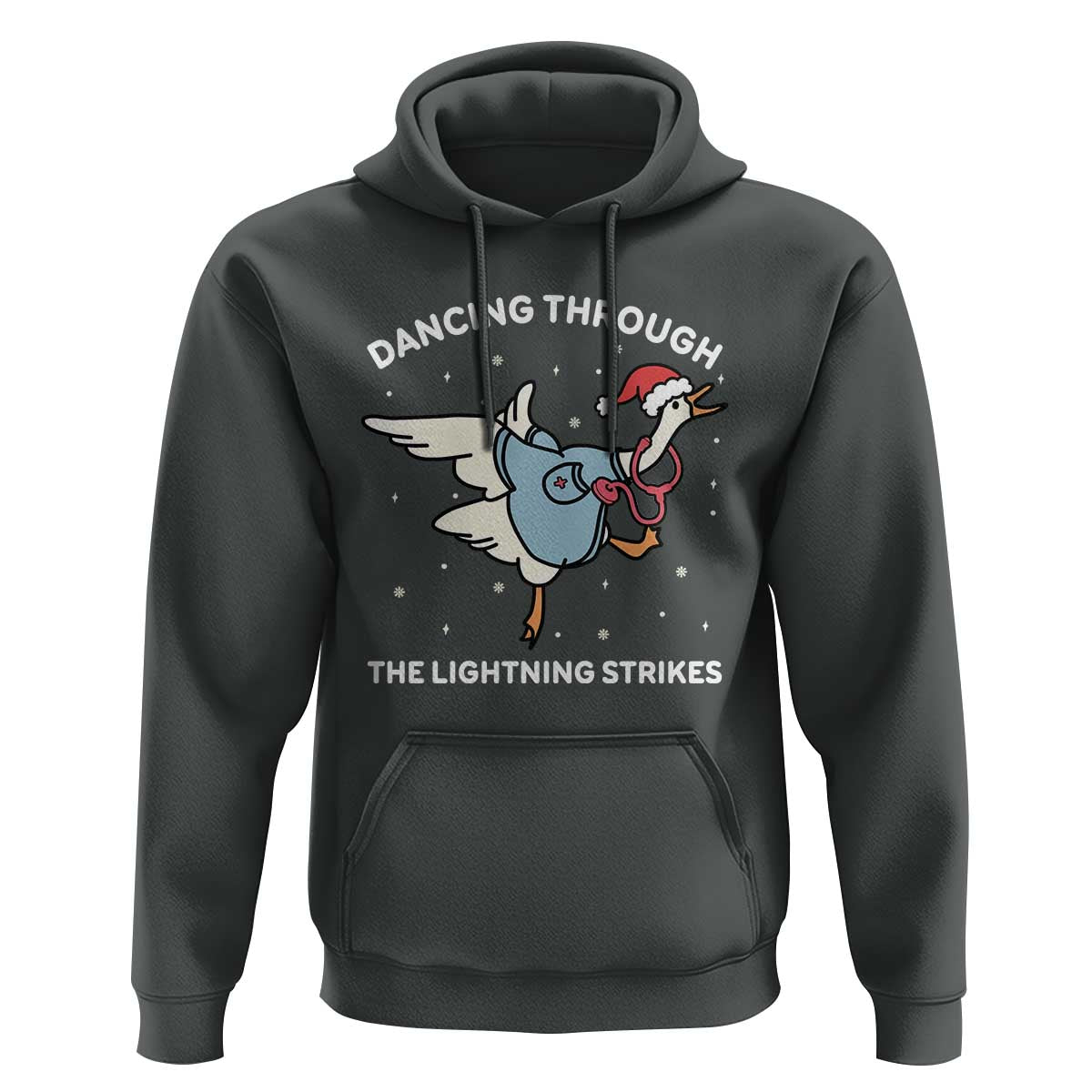 Christmas Goose Nurse Hoodie Dancing Through The Lightning Strikes - Wonder Print Shop