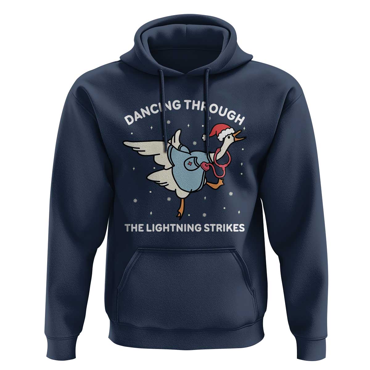 Christmas Goose Nurse Hoodie Dancing Through The Lightning Strikes - Wonder Print Shop