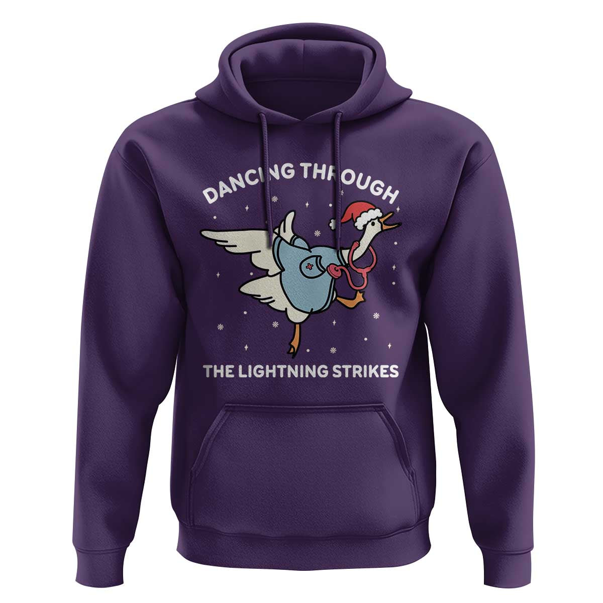 Christmas Goose Nurse Hoodie Dancing Through The Lightning Strikes - Wonder Print Shop