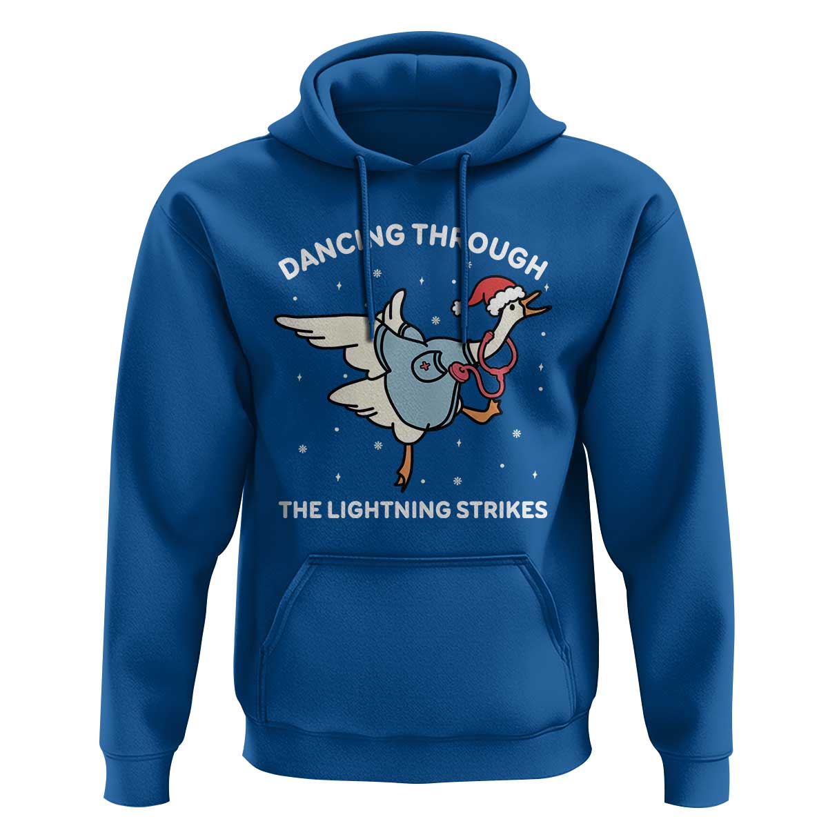 Christmas Goose Nurse Hoodie Dancing Through The Lightning Strikes - Wonder Print Shop