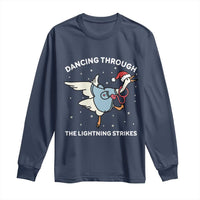 Christmas Goose Nurse Long Sleeve Shirt Dancing Through The Lightning Strikes - Wonder Print Shop