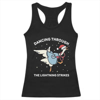 Christmas Goose Nurse Racerback Tank Top Dancing Through The Lightning Strikes - Wonder Print Shop