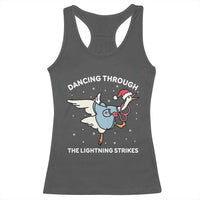 Christmas Goose Nurse Racerback Tank Top Dancing Through The Lightning Strikes - Wonder Print Shop