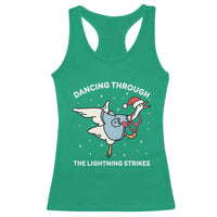 Christmas Goose Nurse Racerback Tank Top Dancing Through The Lightning Strikes - Wonder Print Shop