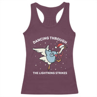 Christmas Goose Nurse Racerback Tank Top Dancing Through The Lightning Strikes - Wonder Print Shop