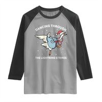 Christmas Goose Nurse Raglan Shirt Dancing Through The Lightning Strikes - Wonder Print Shop