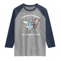 Christmas Goose Nurse Raglan Shirt Dancing Through The Lightning Strikes - Wonder Print Shop