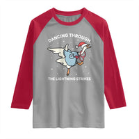 Christmas Goose Nurse Raglan Shirt Dancing Through The Lightning Strikes - Wonder Print Shop
