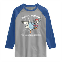 Christmas Goose Nurse Raglan Shirt Dancing Through The Lightning Strikes - Wonder Print Shop
