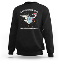 Christmas Goose Nurse Sweatshirt Dancing Through The Lightning Strikes - Wonder Print Shop