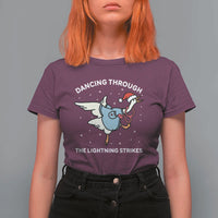 Christmas Goose Nurse T Shirt For Women Dancing Through The Lightning Strikes - Wonder Print Shop