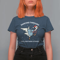 Christmas Goose Nurse T Shirt For Women Dancing Through The Lightning Strikes - Wonder Print Shop