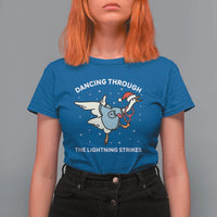 Christmas Goose Nurse T Shirt For Women Dancing Through The Lightning Strikes - Wonder Print Shop