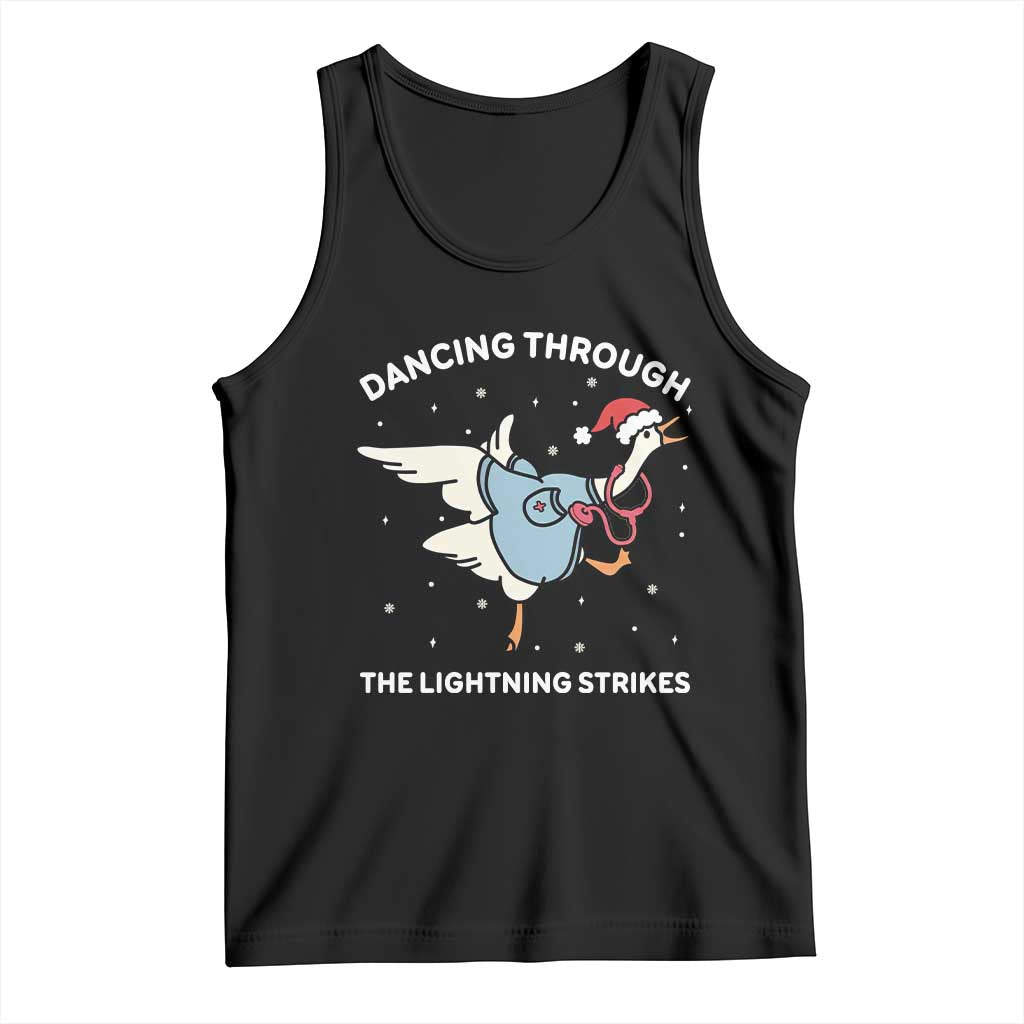 Christmas Goose Nurse Tank Top Dancing Through The Lightning Strikes - Wonder Print Shop