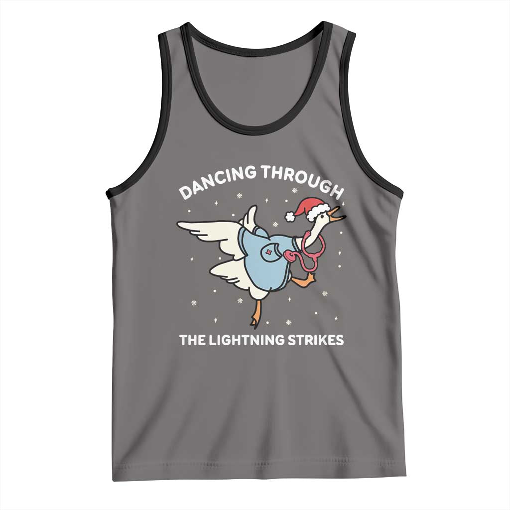Christmas Goose Nurse Tank Top Dancing Through The Lightning Strikes - Wonder Print Shop