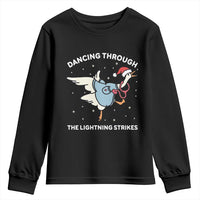 Christmas Goose Nurse Youth Sweatshirt Dancing Through The Lightning Strikes - Wonder Print Shop