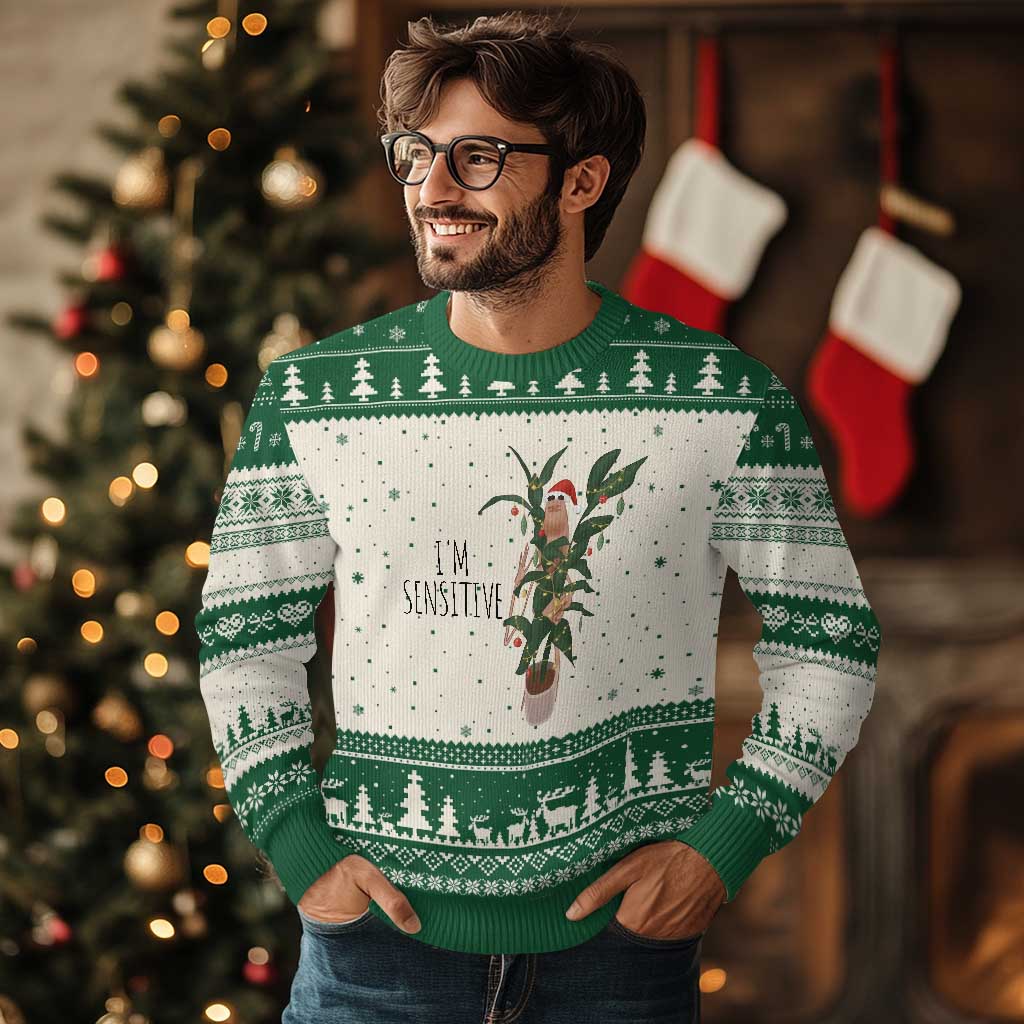 Marcus The Worm Robert Xmas Meme Ugly Christmas Sweater I Am Sensitive - Wonder Print Shop