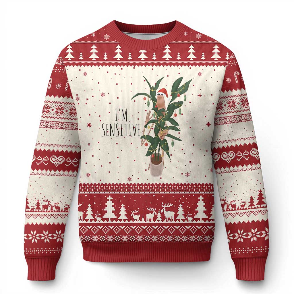 Marcus The Worm Robert Xmas Meme Ugly Christmas Sweater I Am Sensitive - Wonder Print Shop