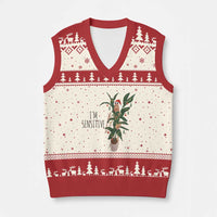 Marcus The Worm Robert Xmas Meme V-Neck Knit Sweater Vest I Am Sensitive - Wonder Print Shop