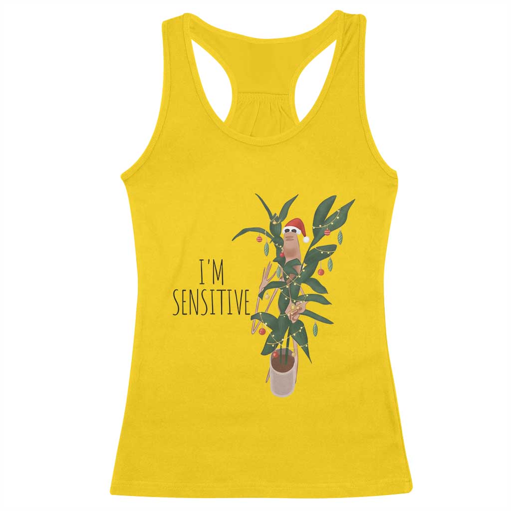 Marcus The Worm Robert Christmas Meme Racerback Tank Top I Am Sensitive - Wonder Print Shop