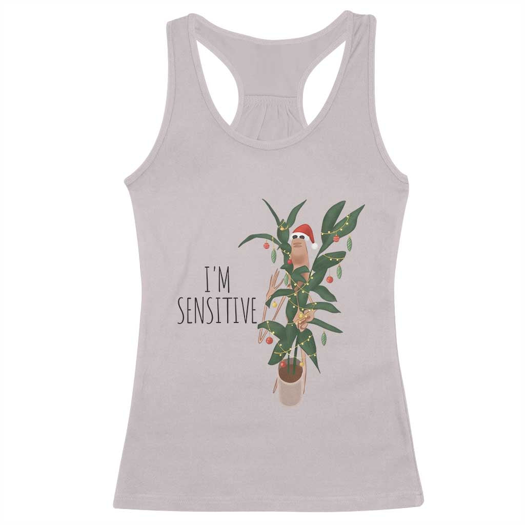 Marcus The Worm Robert Christmas Meme Racerback Tank Top I Am Sensitive - Wonder Print Shop