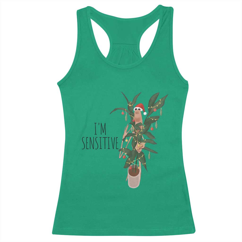 Marcus The Worm Robert Christmas Meme Racerback Tank Top I Am Sensitive - Wonder Print Shop