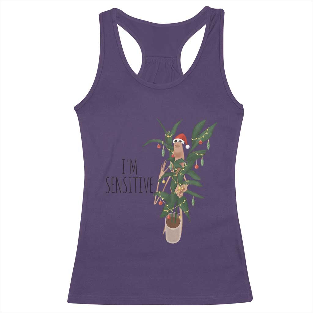 Marcus The Worm Robert Christmas Meme Racerback Tank Top I Am Sensitive - Wonder Print Shop