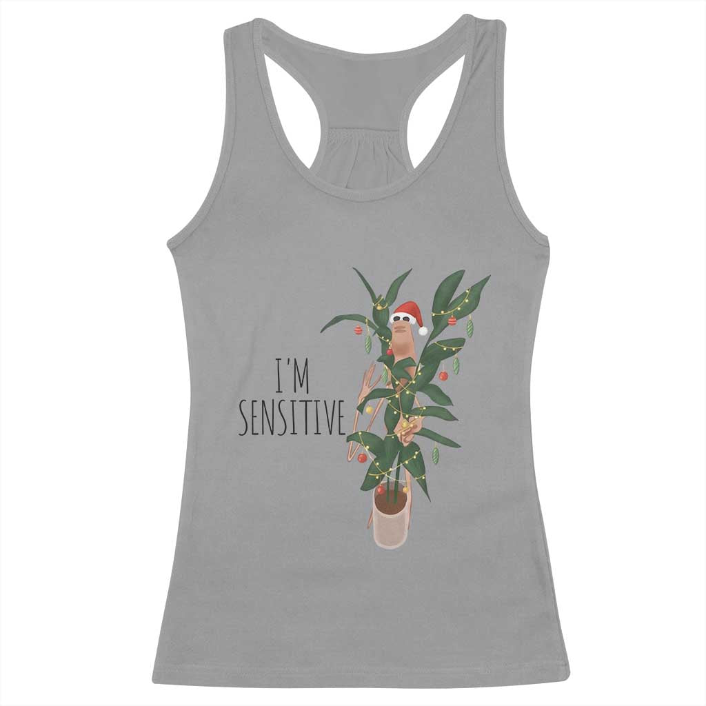 Marcus The Worm Robert Christmas Meme Racerback Tank Top I Am Sensitive - Wonder Print Shop