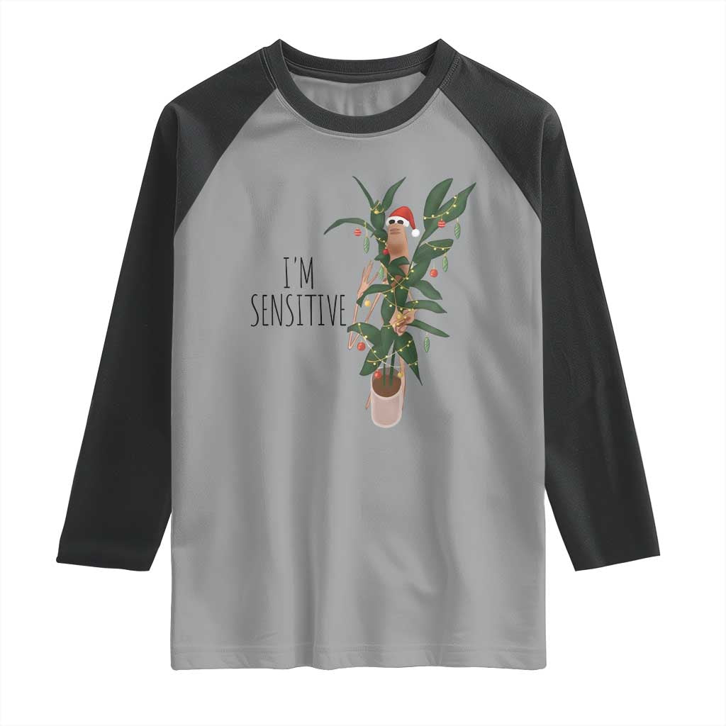 Marcus The Worm Robert Christmas Meme Raglan Shirt I Am Sensitive - Wonder Print Shop