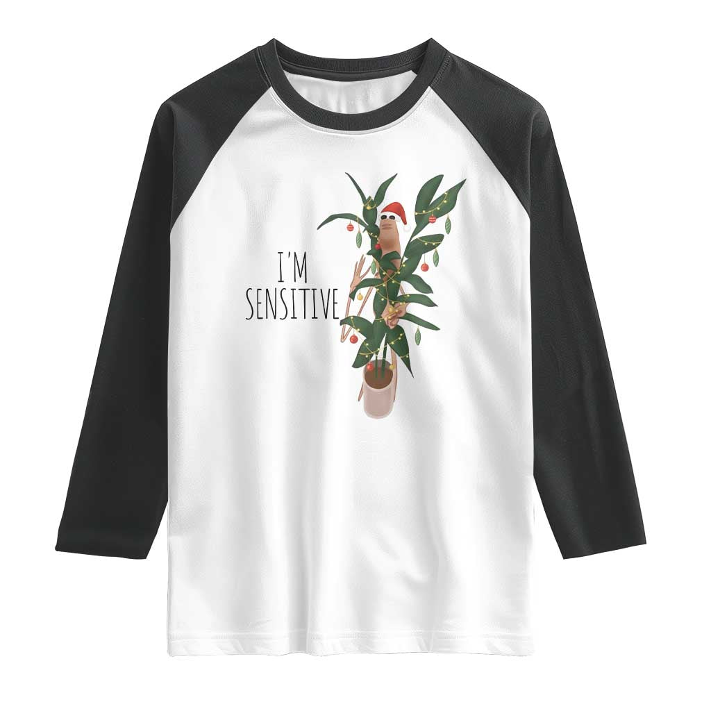 Marcus The Worm Robert Christmas Meme Raglan Shirt I Am Sensitive - Wonder Print Shop