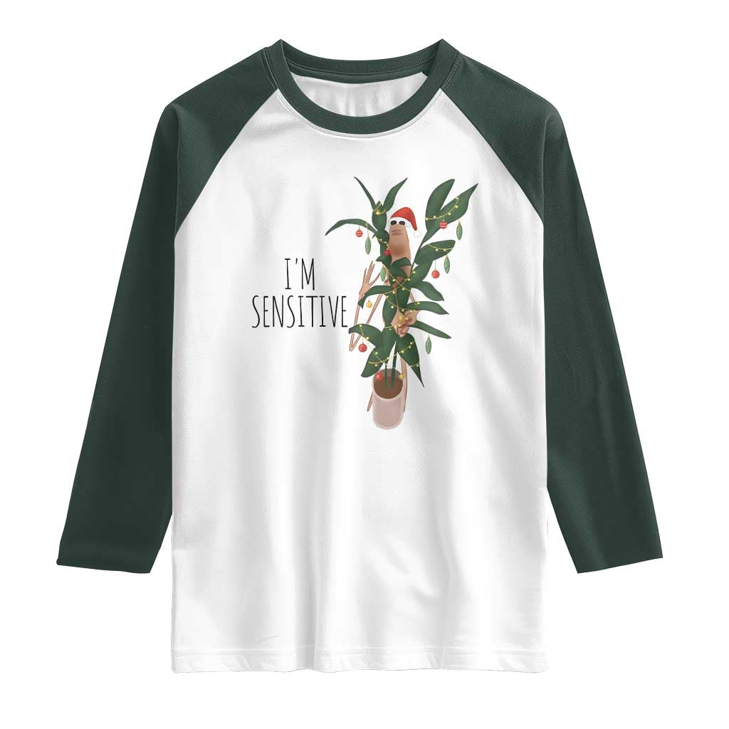 Marcus The Worm Robert Christmas Meme Raglan Shirt I Am Sensitive - Wonder Print Shop