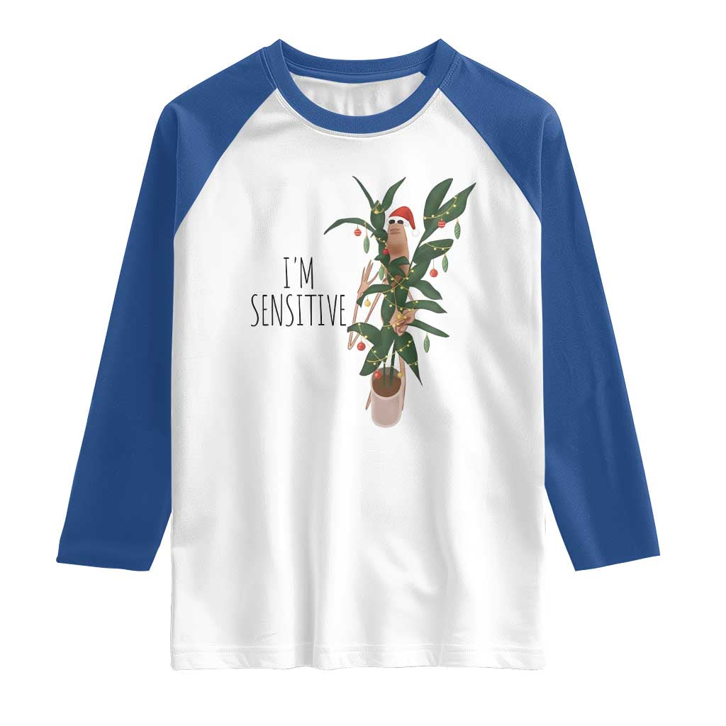 Marcus The Worm Robert Christmas Meme Raglan Shirt I Am Sensitive - Wonder Print Shop