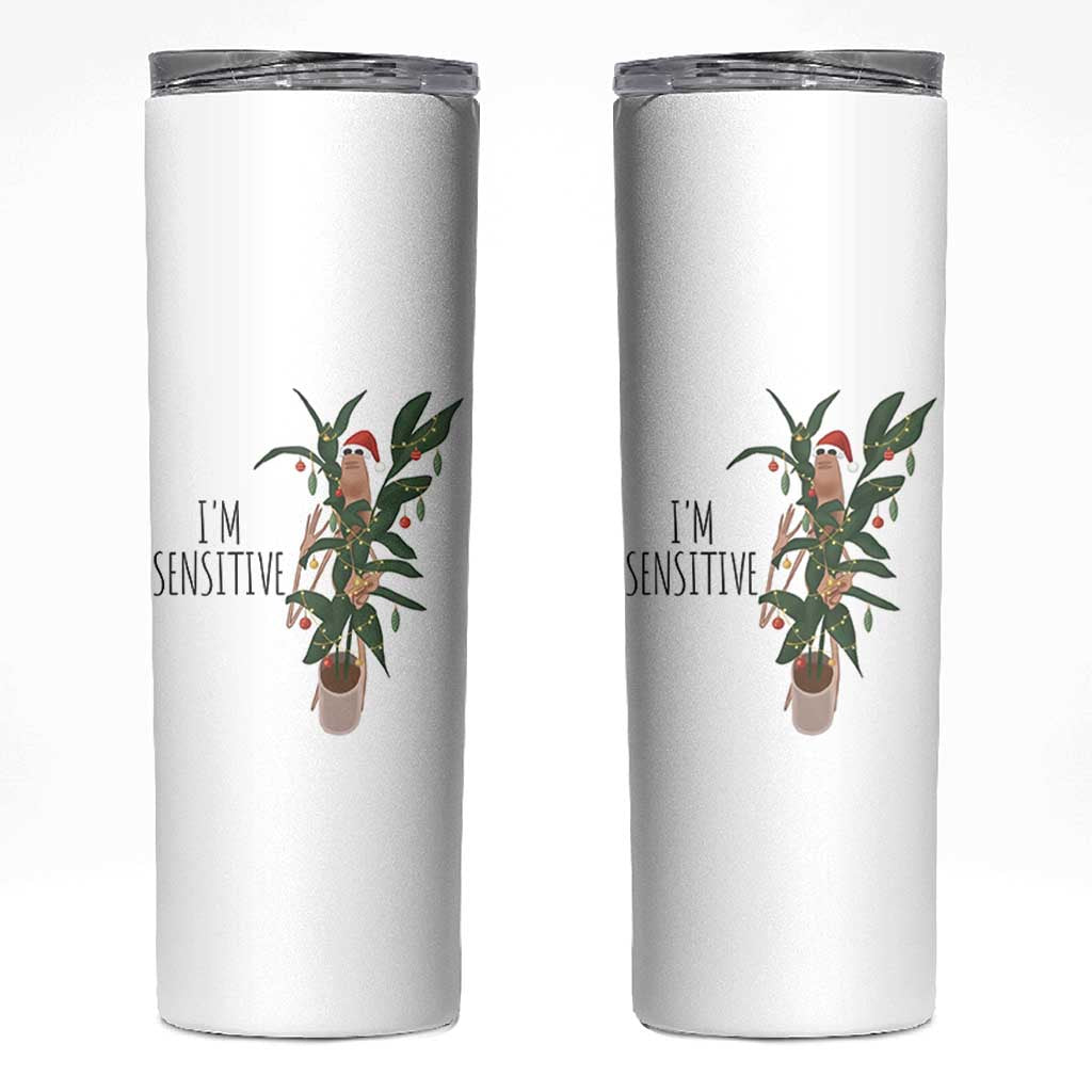 Marcus The Worm Robert Christmas Meme Skinny Tumbler I Am Sensitive - Wonder Print Shop