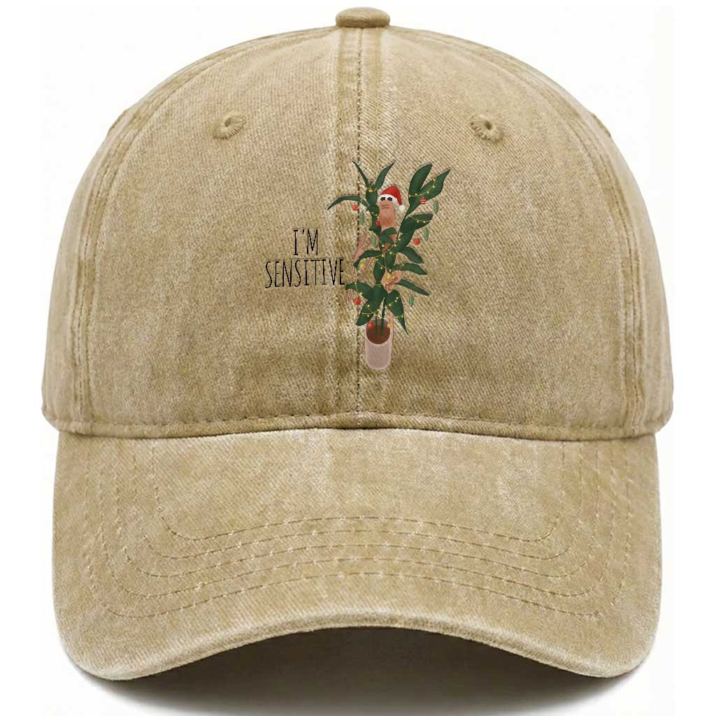 Marcus The Worm Robert Christmas Meme Washed Cotton Baseball Cap I Am Sensitive