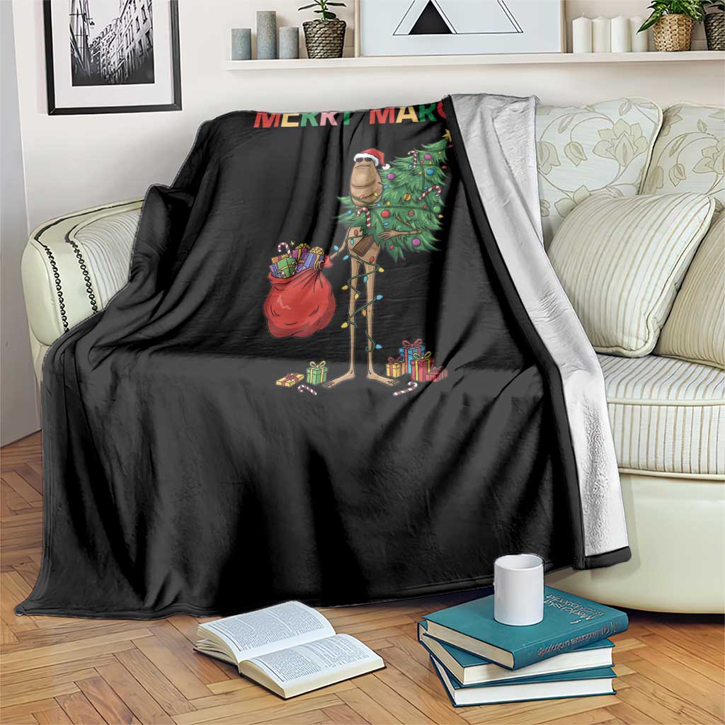 Marcus The Worm Christmas Meme Throw Blanket - Wonder Print Shop